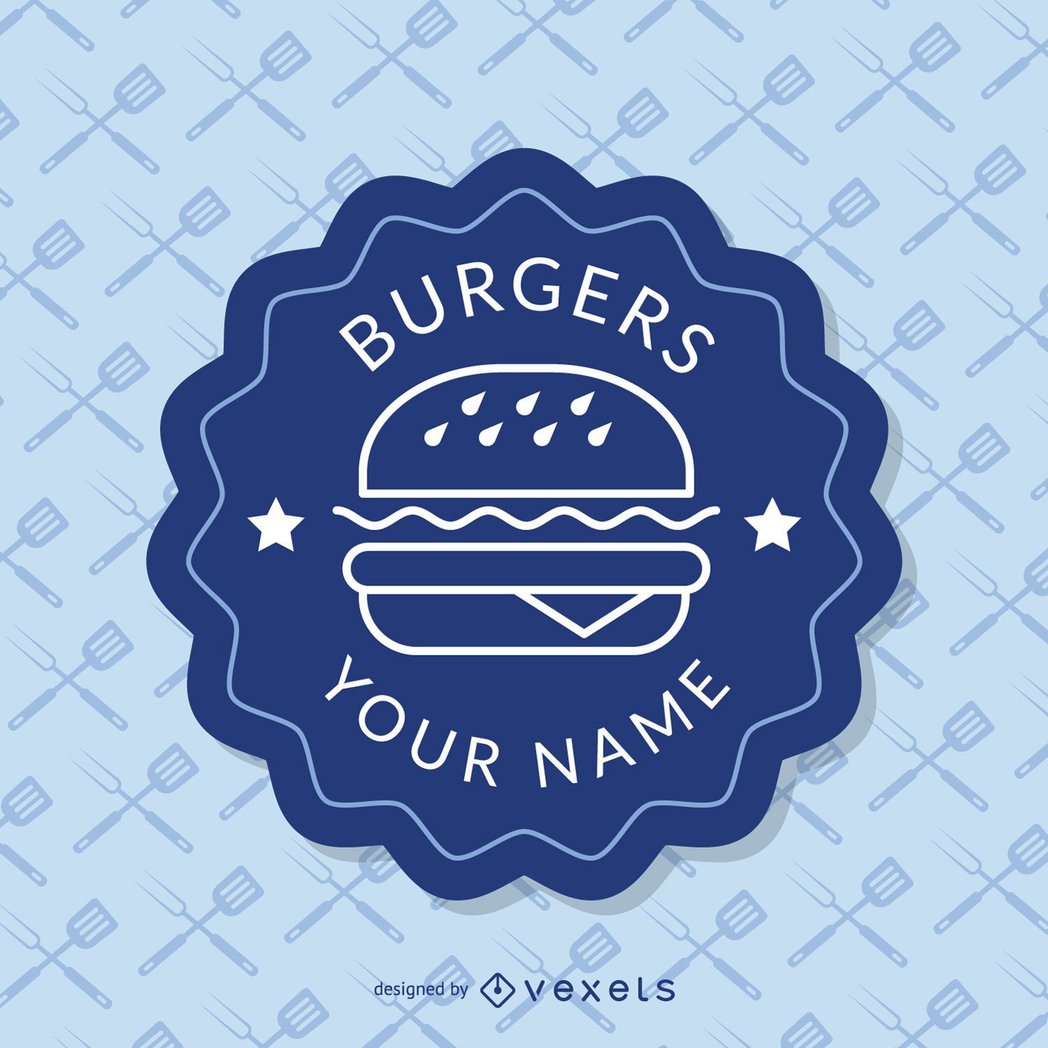 Blue fast food insignia