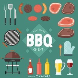 Fast food and BBQ vector set