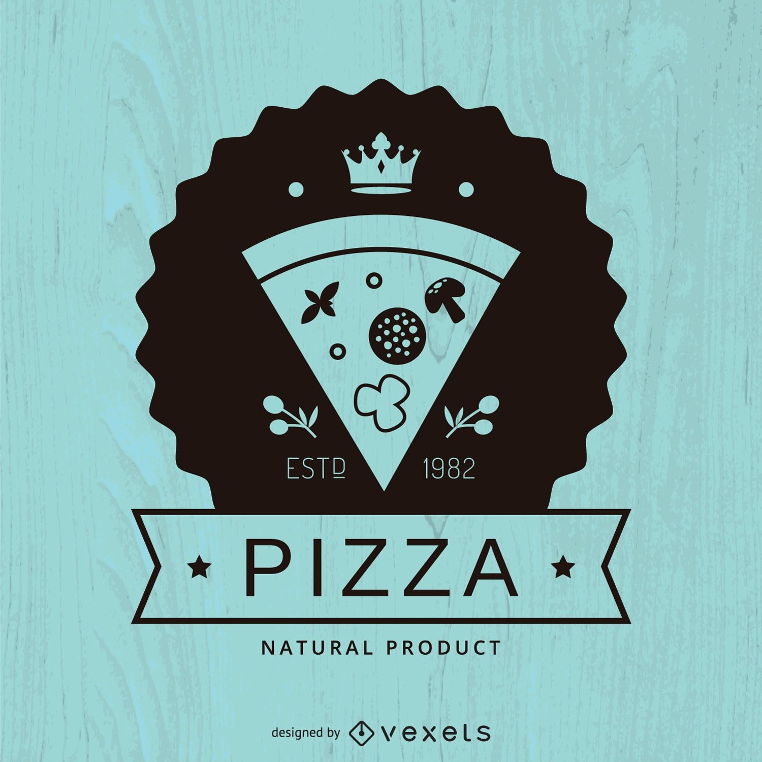 Hipster pizza logo