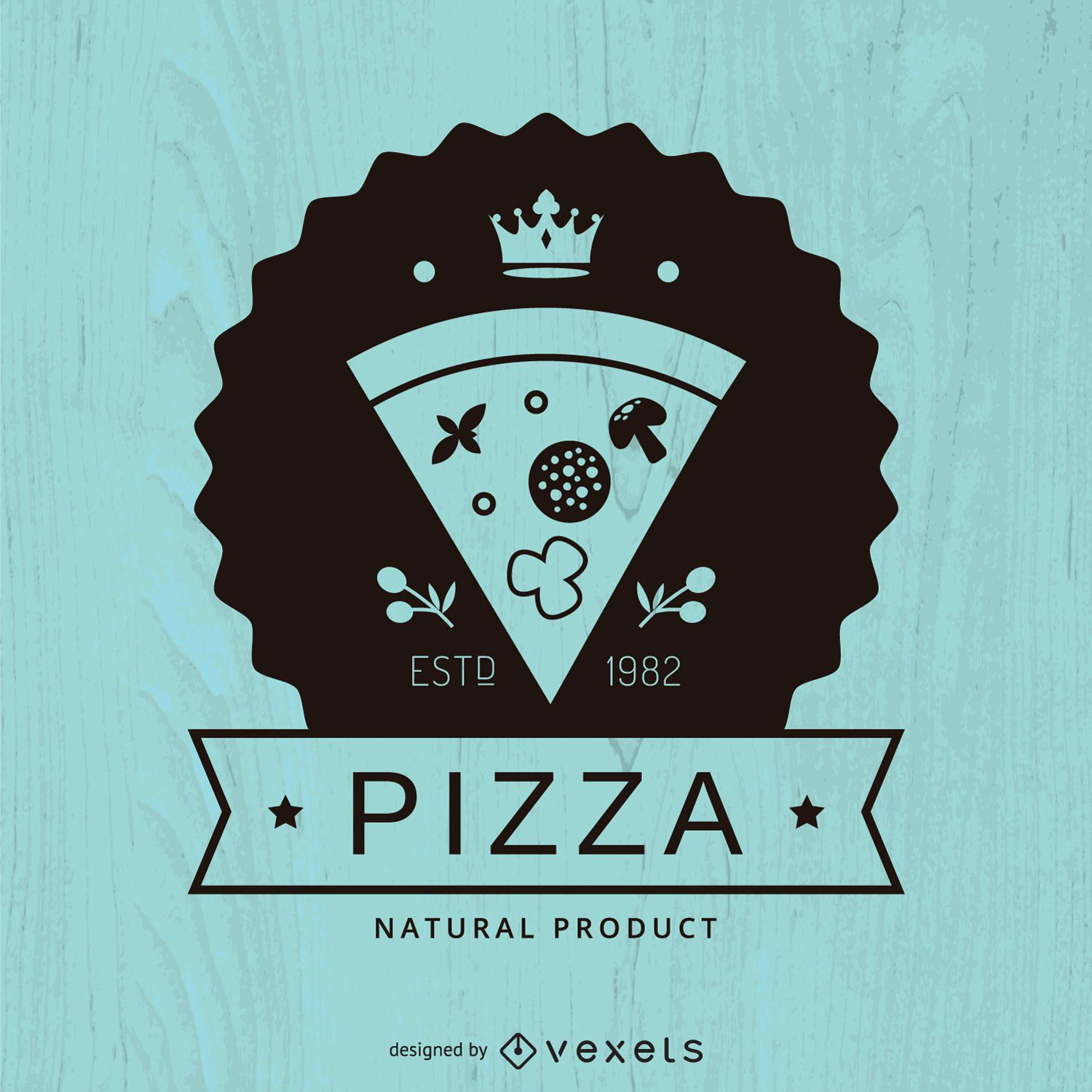 Logotipo da pizza hipster