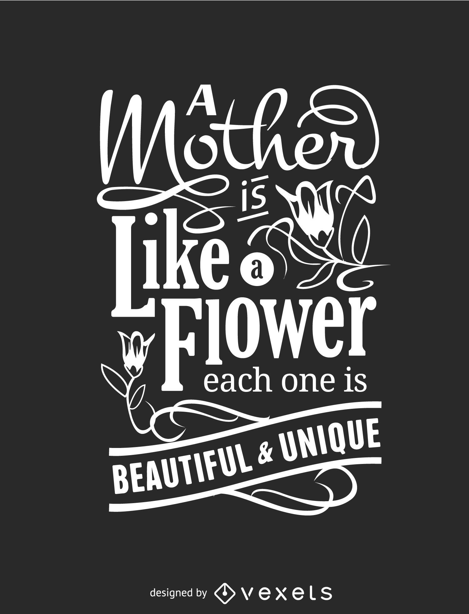 Cartaz tipográfico do Dia das Mães