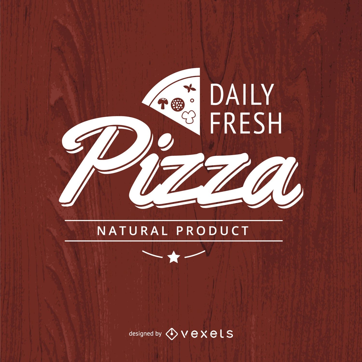 Logotipo de pizza tipográfica vintage