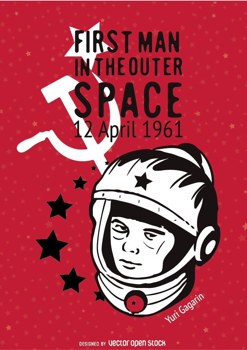 Diseño de cartel conmemorativo de Yuri Gagarin