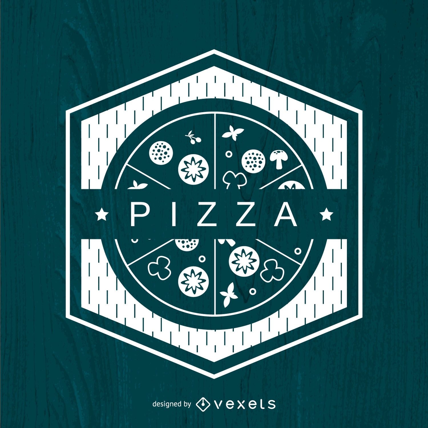 Logotipo da pizza poligonal