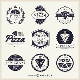 Coleção de logotipos com o tema pizza
