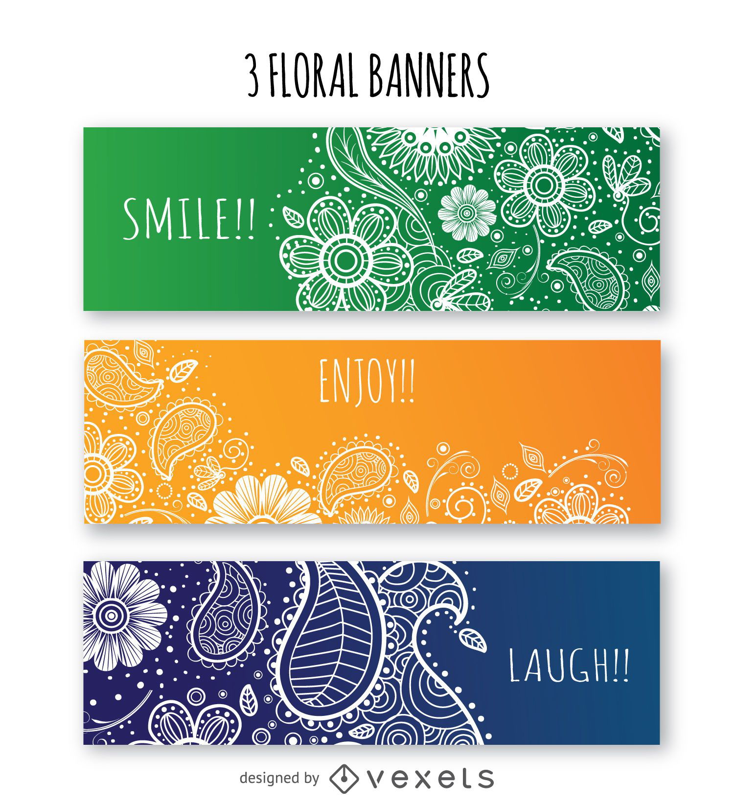 Floral banner set 
