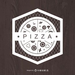 Geometrisches Pizza-Emblem