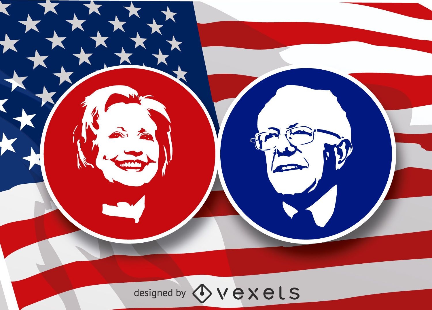 Hilary Clinton und Bernie Sanders Schablone