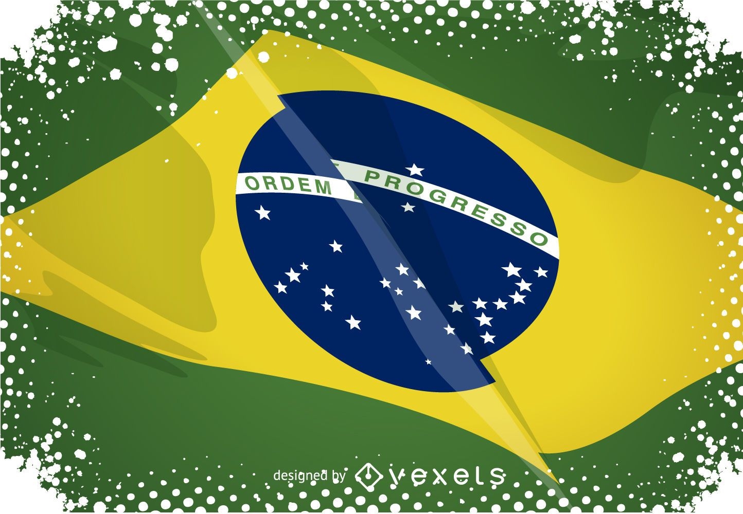 Cartel de origami de bandera de Brasil