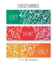 Buntes Paisley-Bannerset