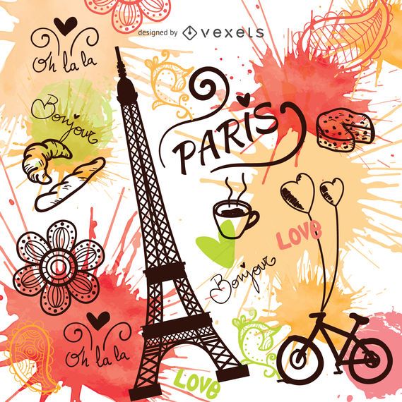 Vintage Style Hand Drawn Paris Vector - Vector Download