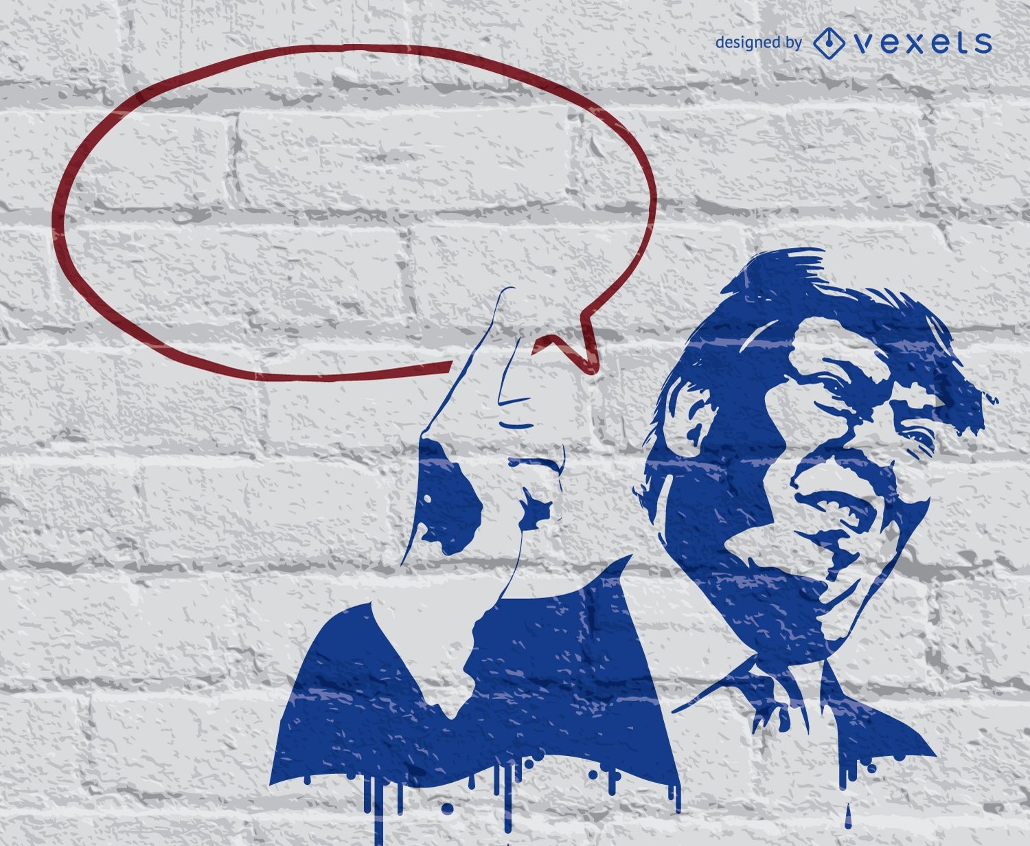 Donald Trump stencil with bubble