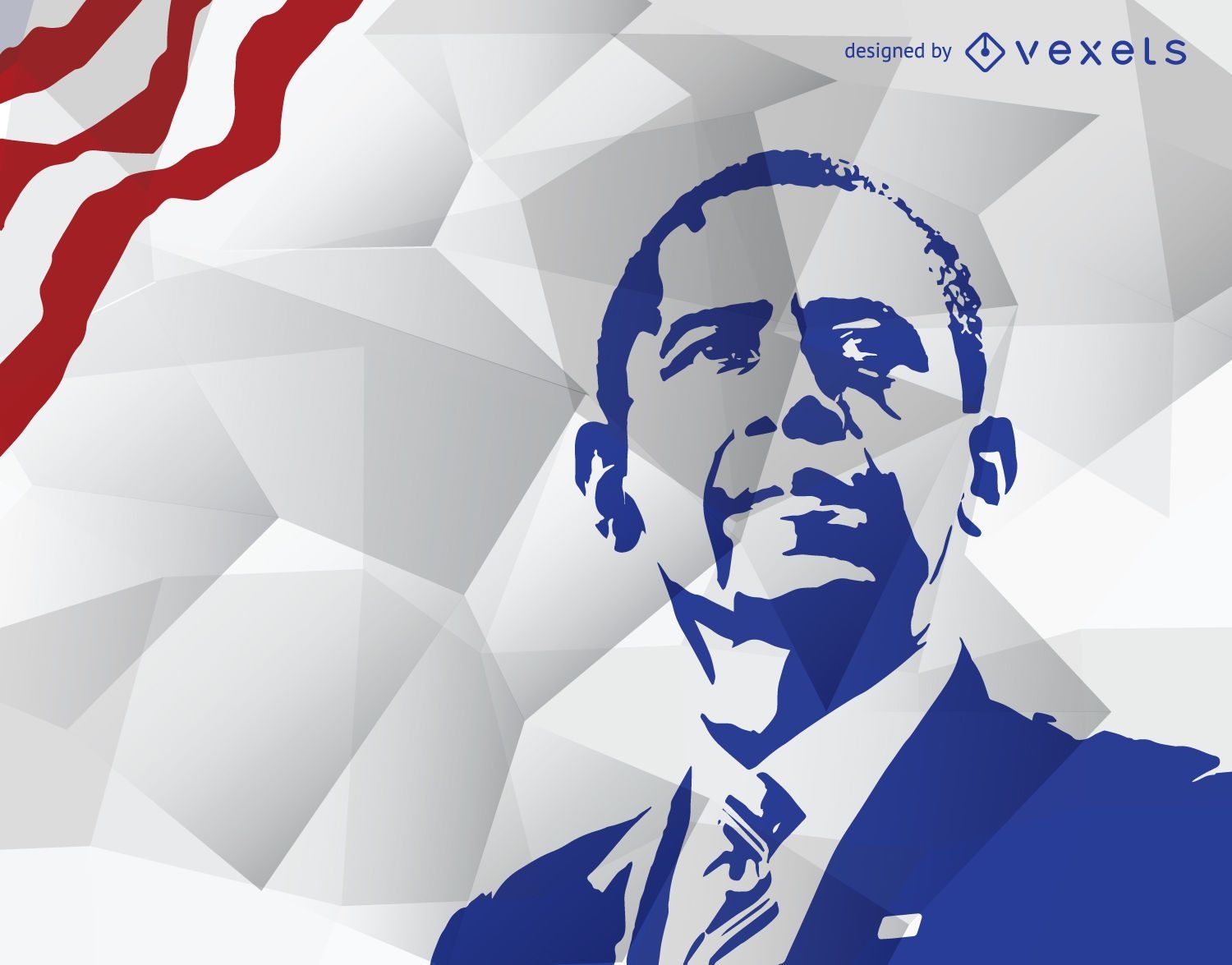 Obama's stencil in blue