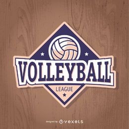 Volleyball badge in purple and light pink