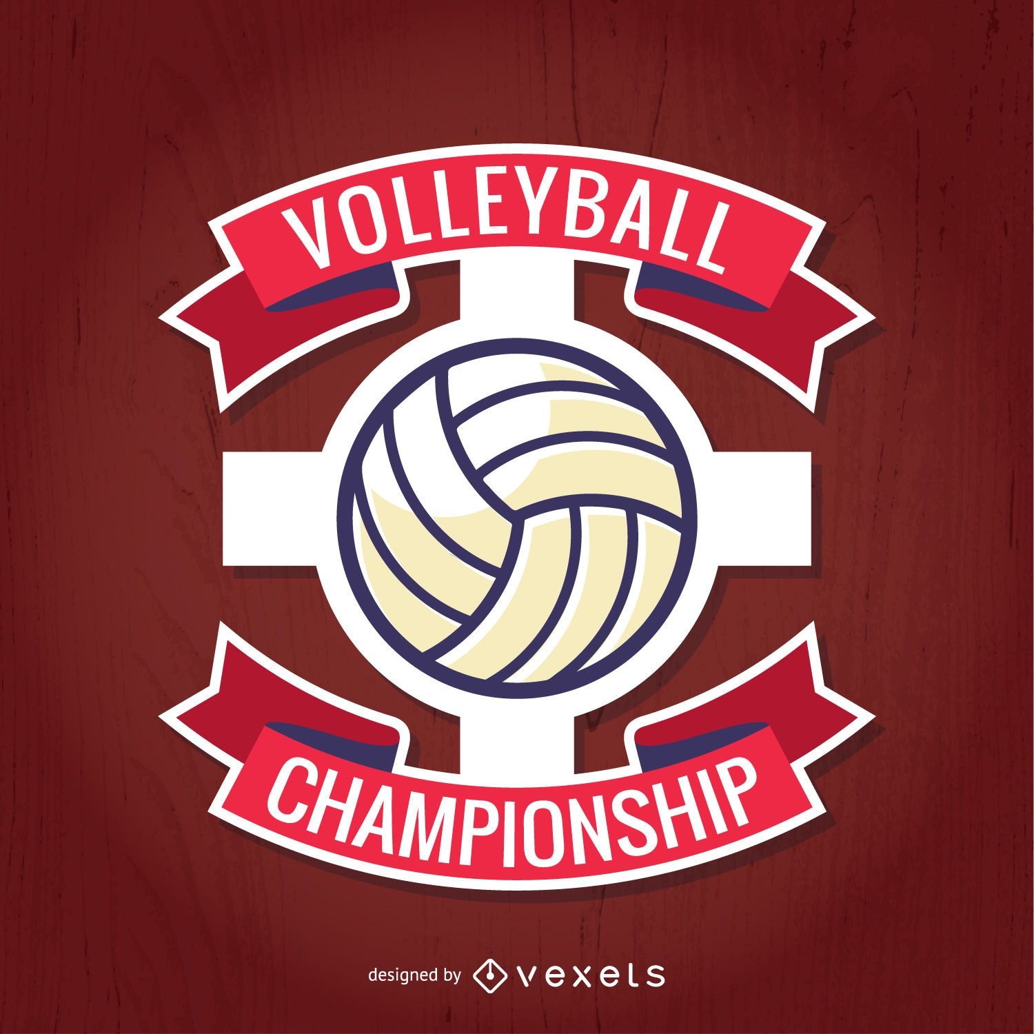 Red volleyball championship vector 