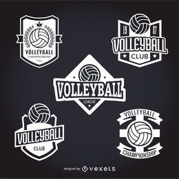 Set of volley stickers
