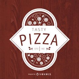 Modelo de logotipo de pizza retrô