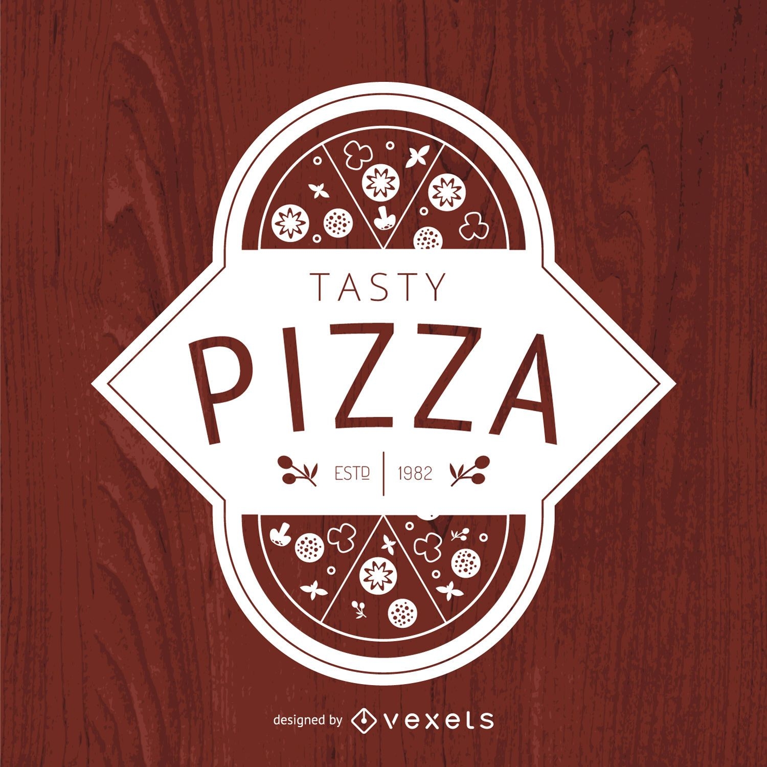 Retro pizza logo template