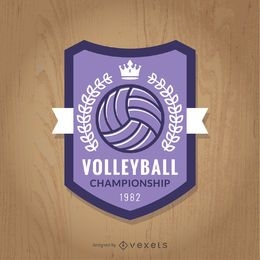 Purple volleyball championship badge