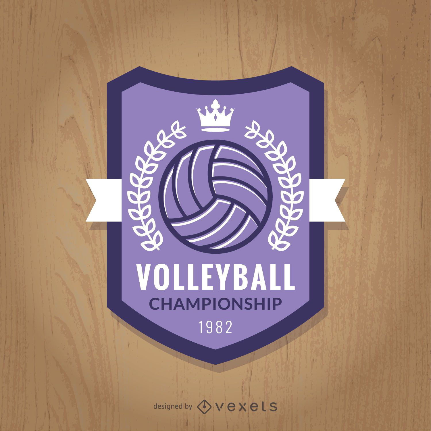 Lila Volleyball-Meisterschaftsabzeichen