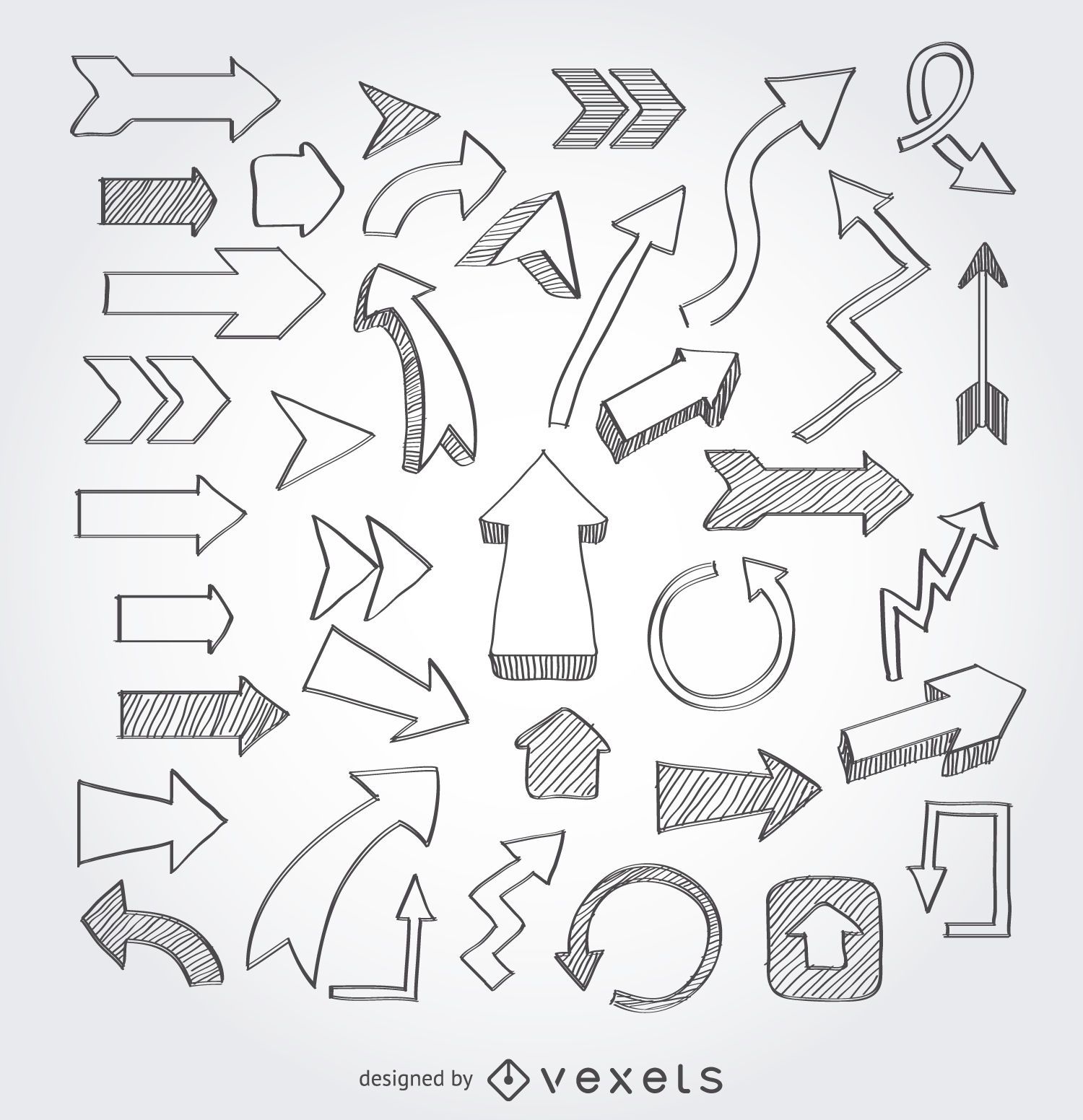 Download Hand drawn arrow set - Vector download