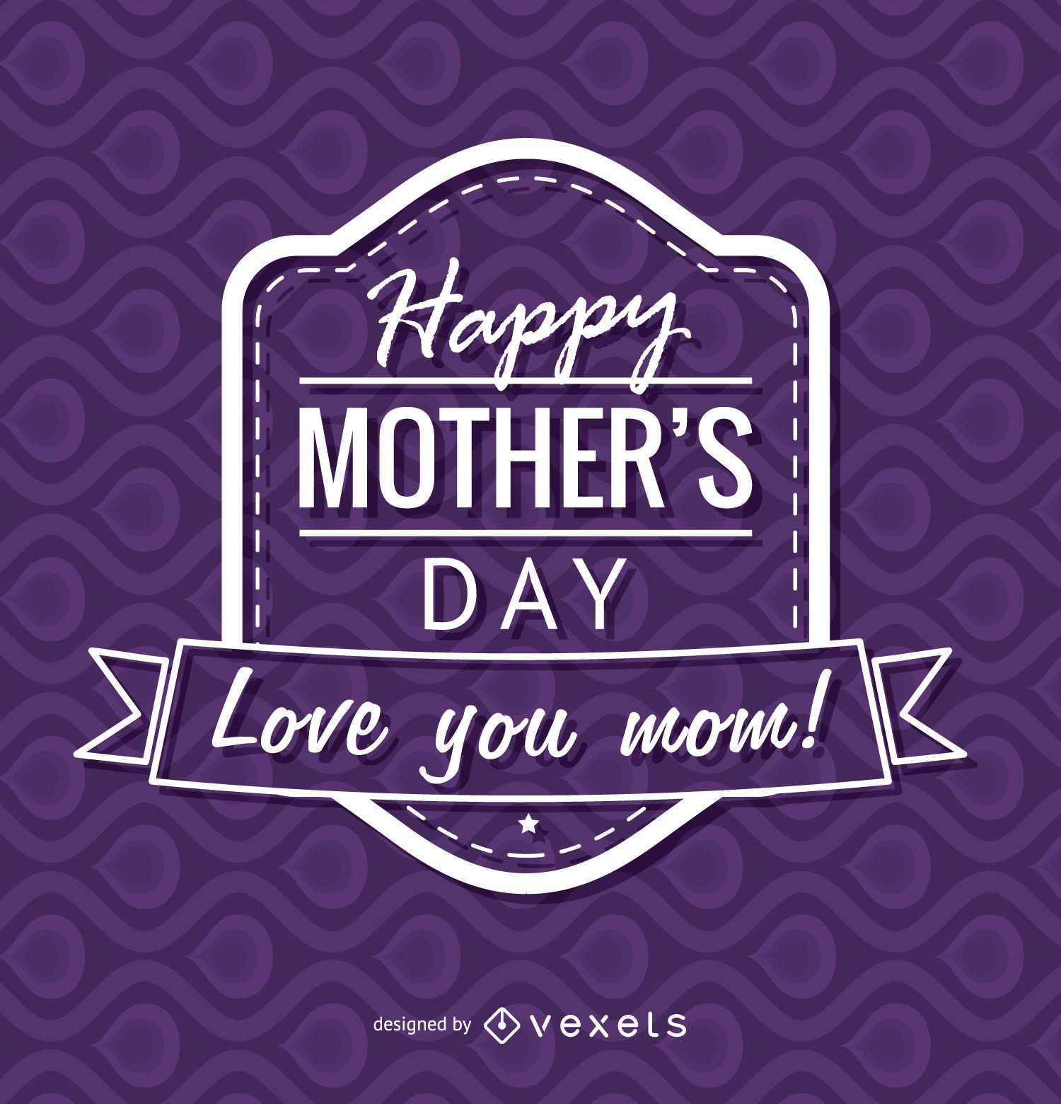 Purple Happy Mothers Day Badge Vector Download