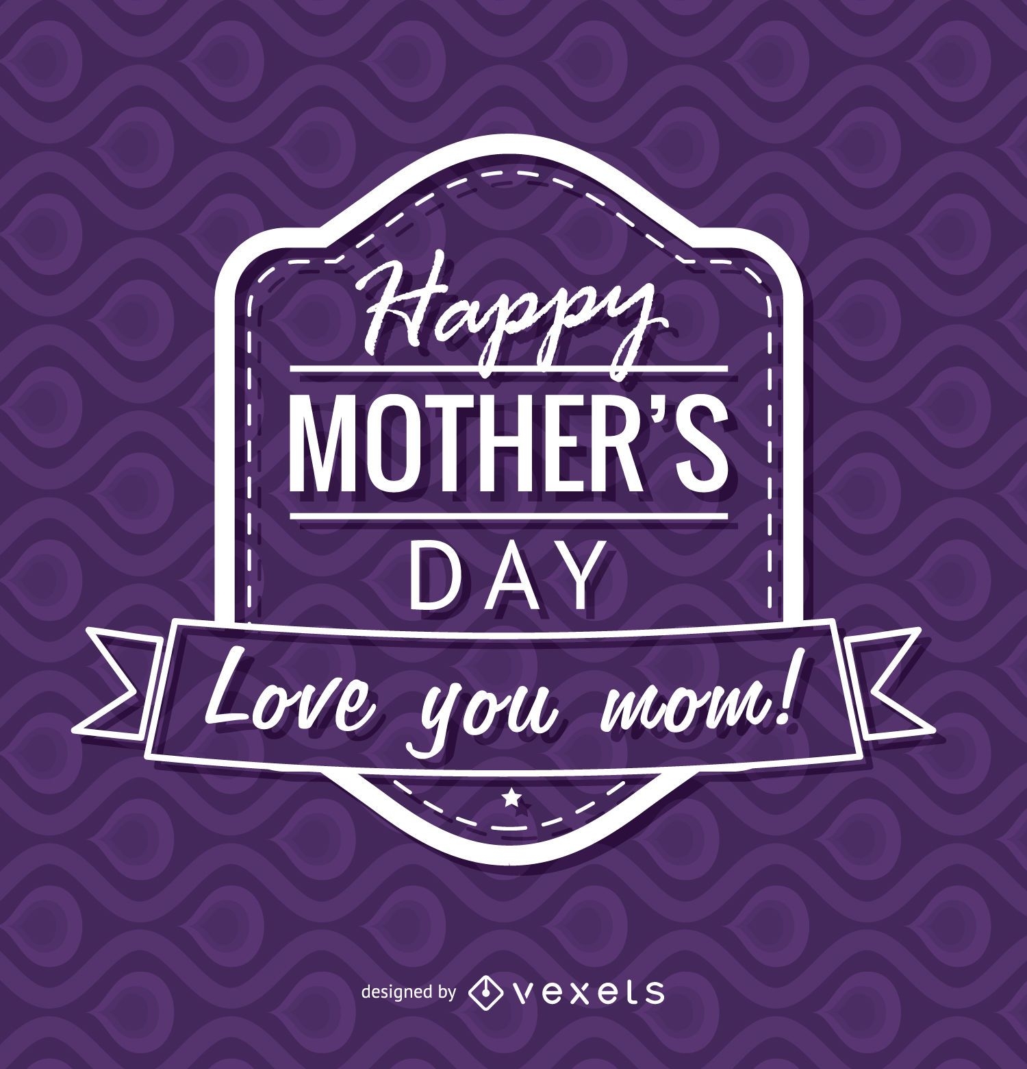 Purple Happy Mother's Day badge