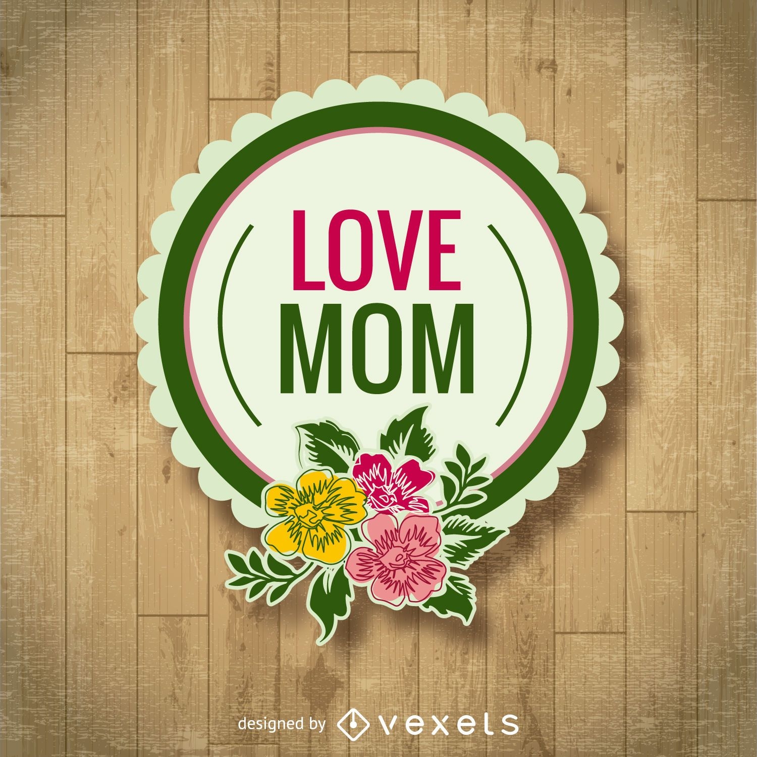 Emblema floral do dia das mães