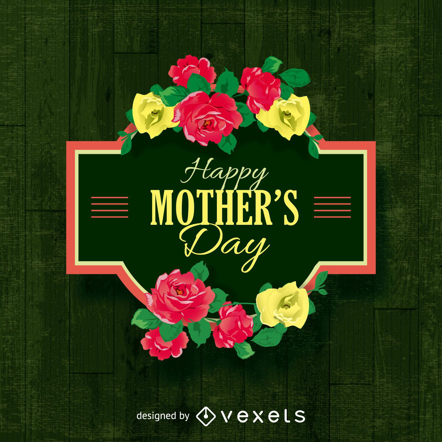 Happy Mother's Day Sign With Flowers Vector Download