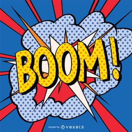 BOOM sinal em estilo cômico BOOM sinal em estilo cômico