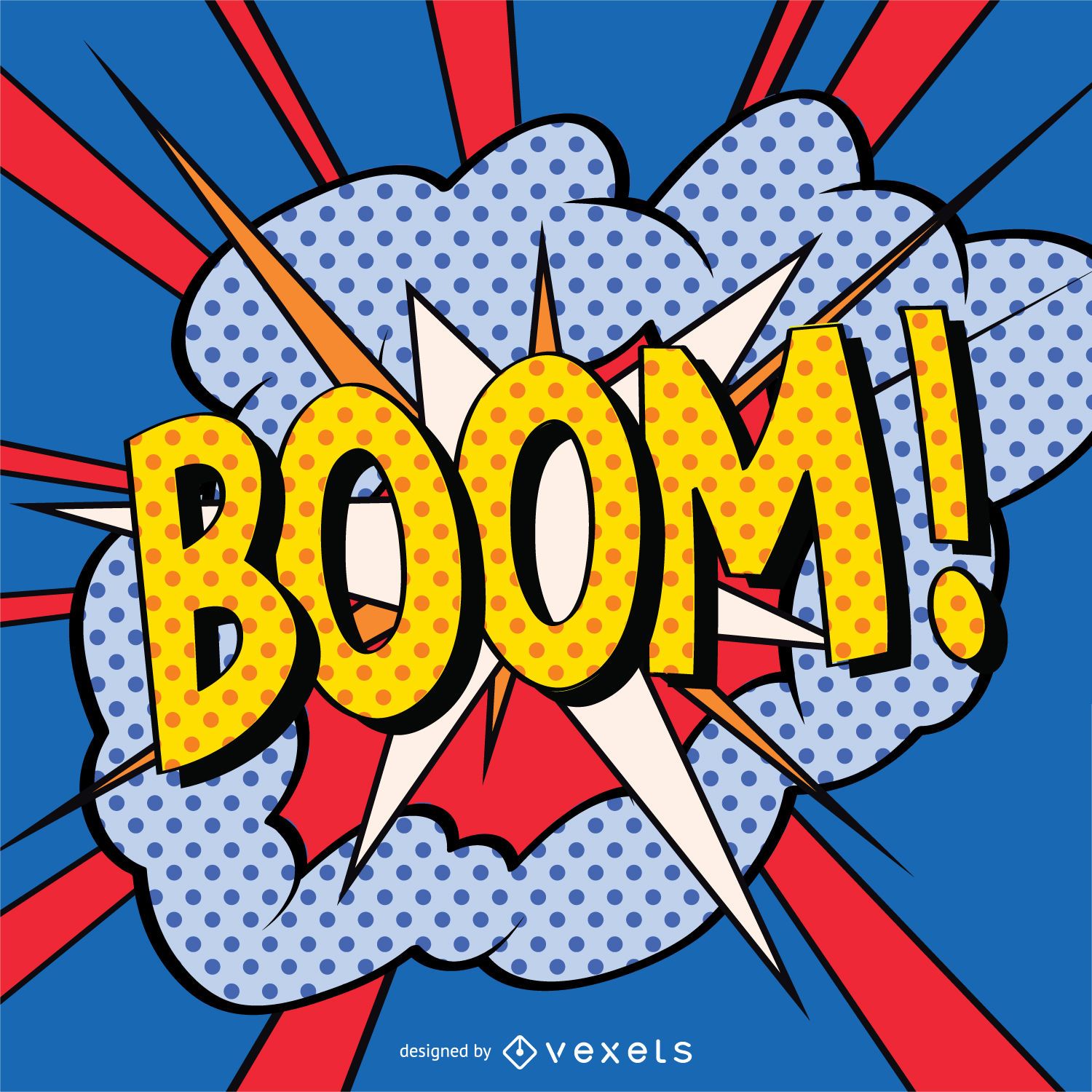 BOOM Sign In Comic Style Vector Download