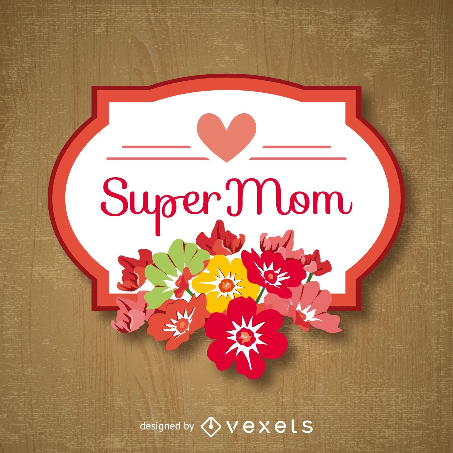 Emblema del día de la madre de super mamá