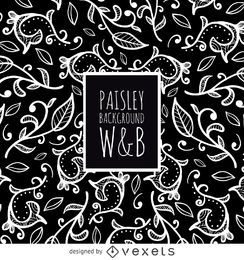Nahtloses Paisley-Muster in Schwarzweiss