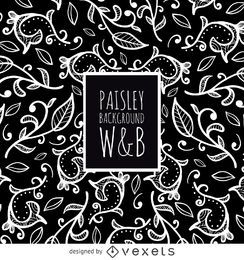 Seamless paisley pattern in black and white