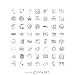 Colección de iconos de redes sociales