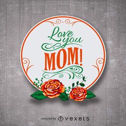 Insignia floral feliz día de la madre