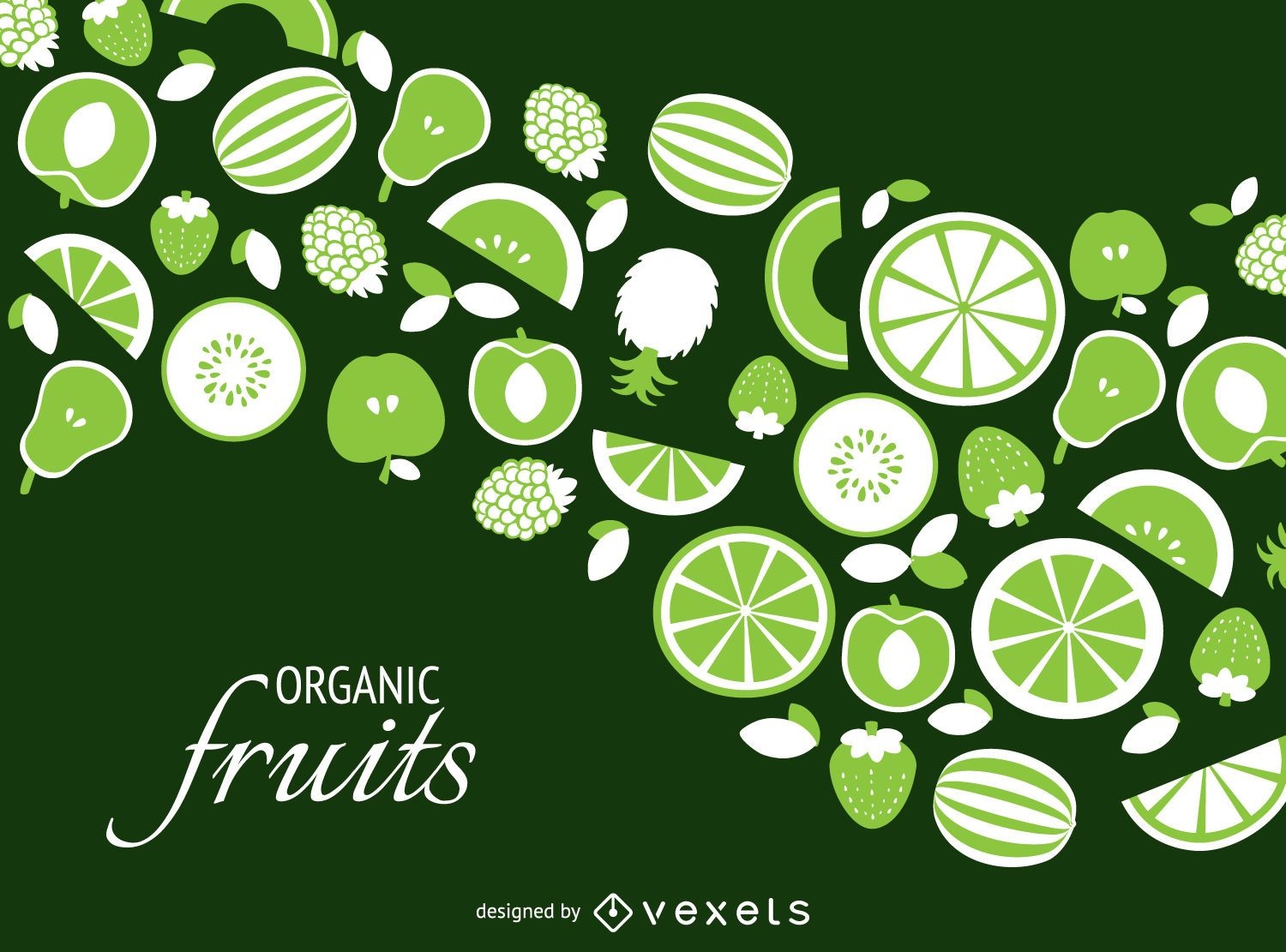 Cenário de frutas verdes orgânicas