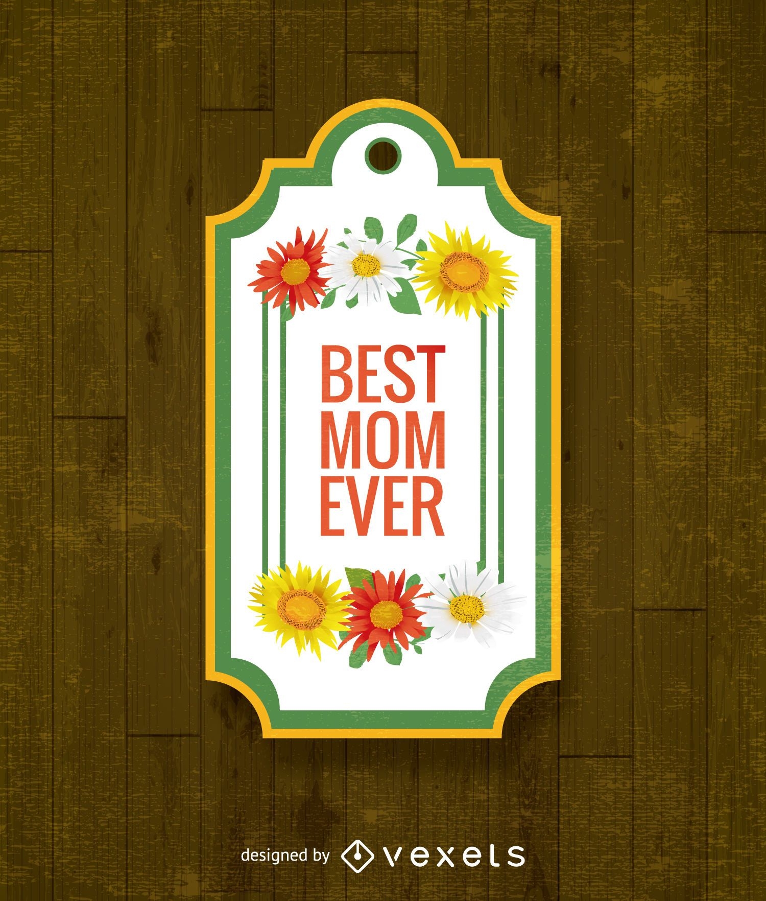 Best mom ever gift label