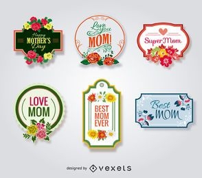 Mother's Day badges set