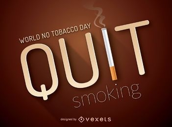 Cartaz para parar de fumar com cigarro
