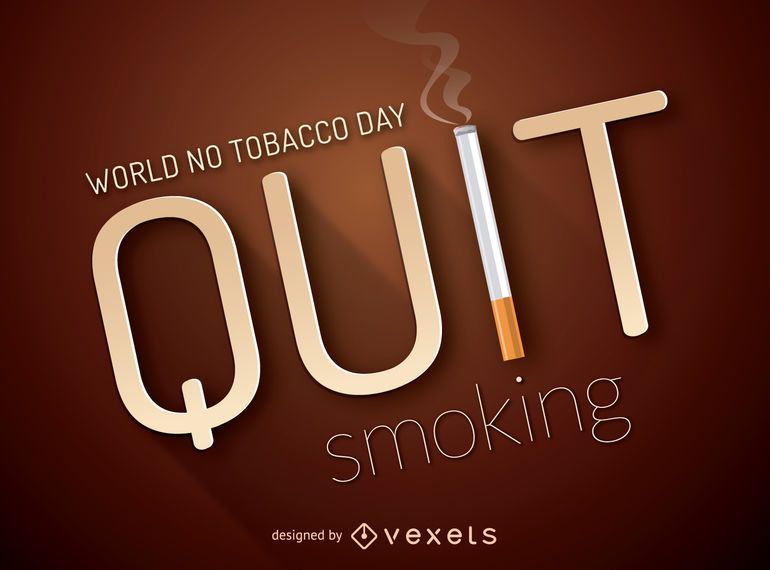 Quit Smoking Poster With Cigarette Vector Download