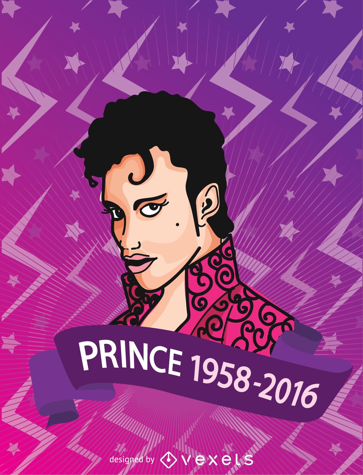Cartel conmemorativo del Príncipe RIP