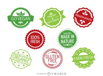 Round food labels set
