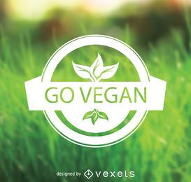 Gehen Sie veganes Emblem
