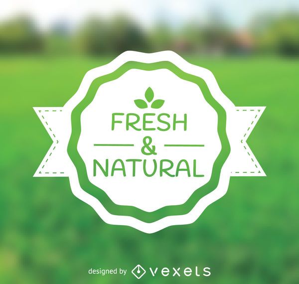 Fresh and natural produce emblem Vector download