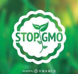 Flaches Design Stopp GMO Zeichen