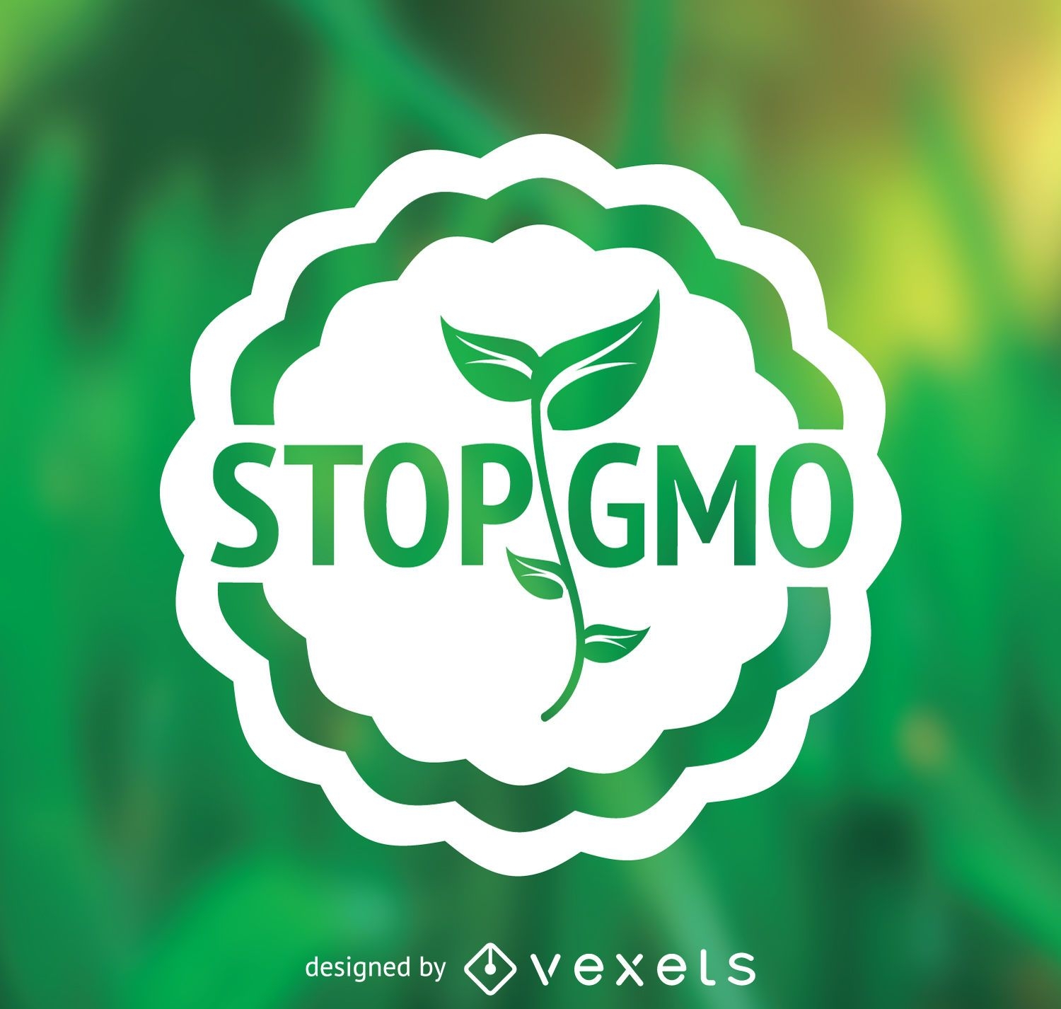 Flaches Design Stopp GMO Zeichen