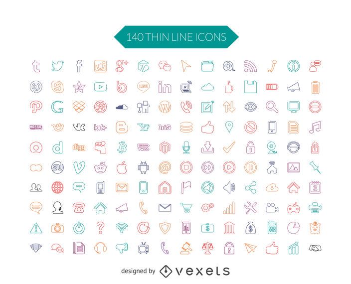 ultra thin vector icons ultra thin vector icons