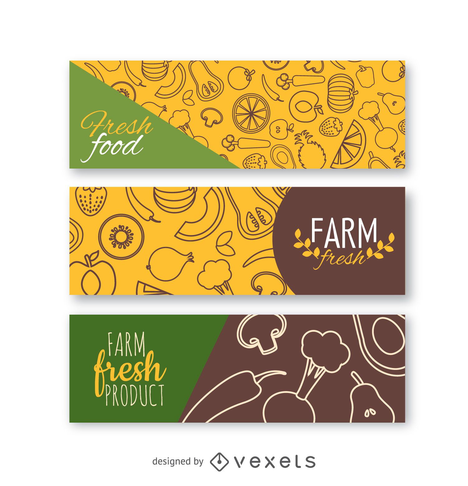 Banner-Set mit frischem Gemüse