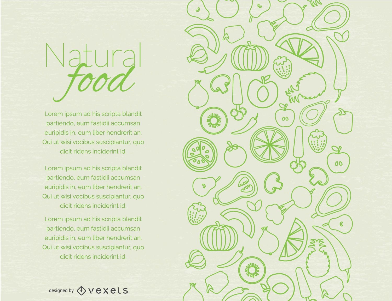Design de página de comida natural